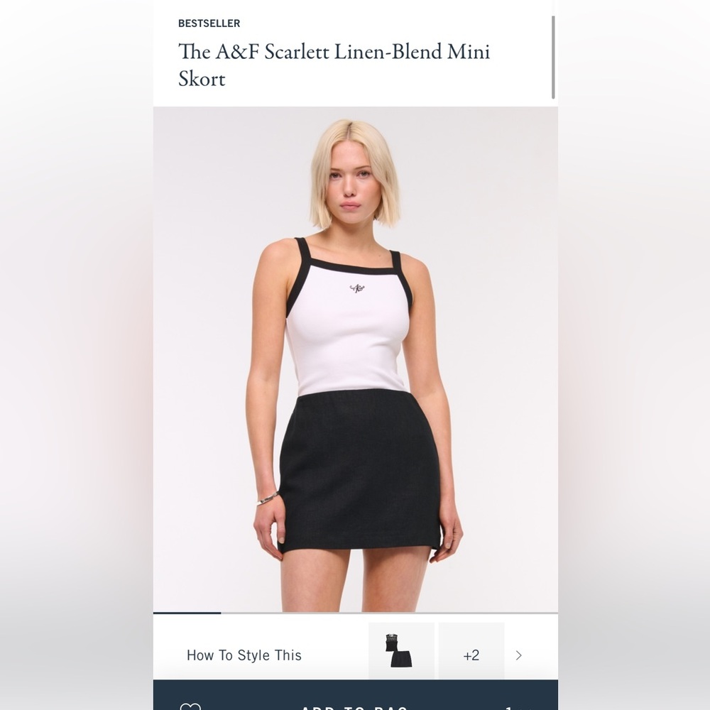 Abercrombie Scarlett linen mini skirt